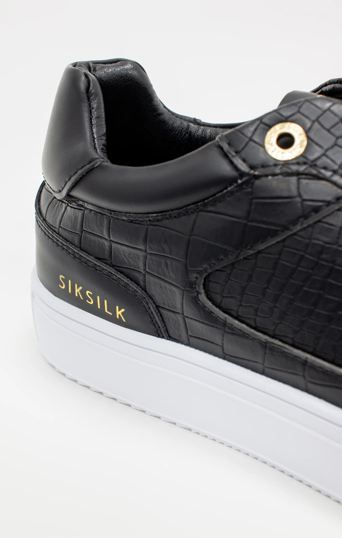 Black Croc Effect Low-Top Trainer - Image 5