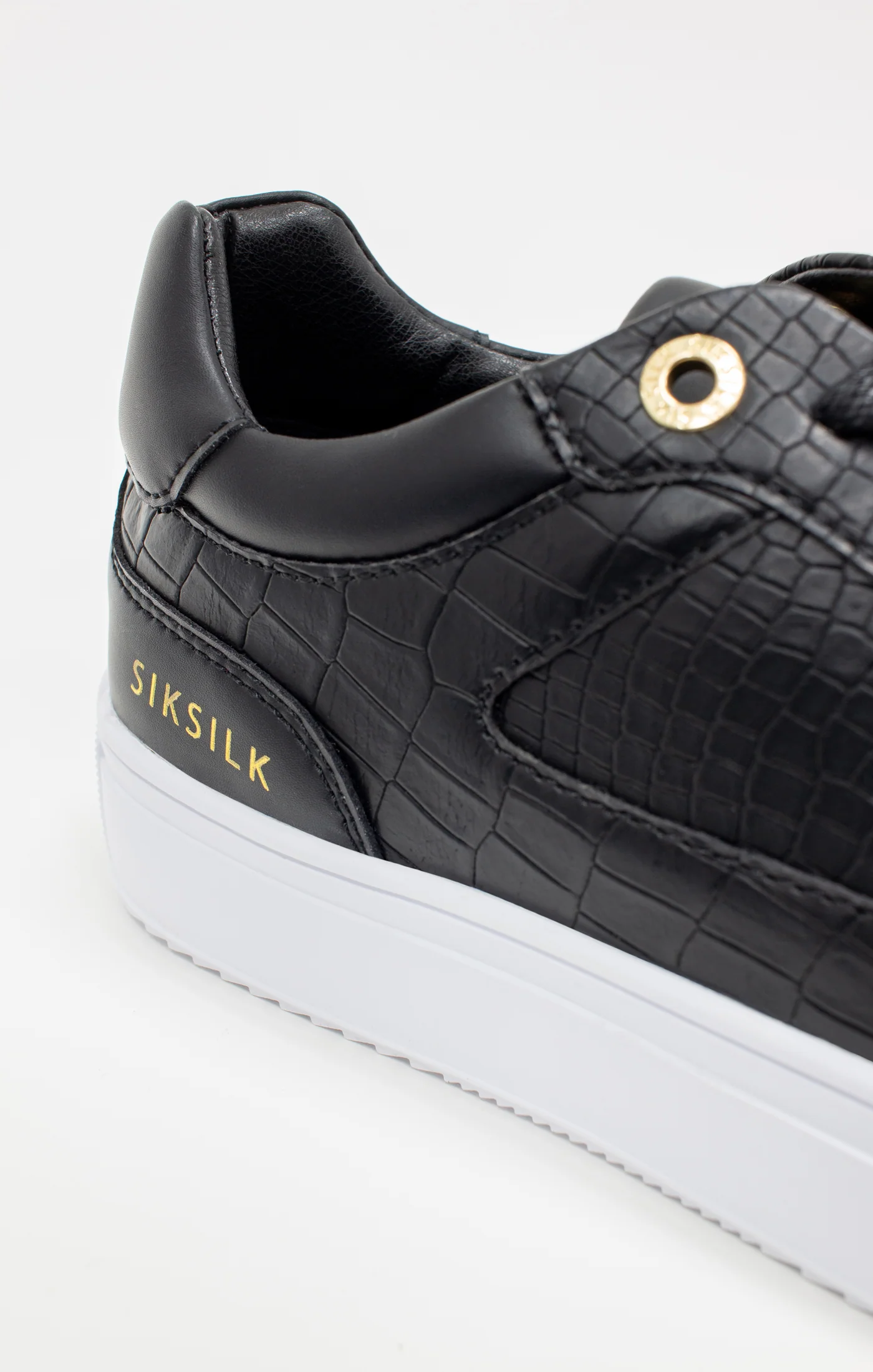 Black Croc Effect Low-Top Trainer - Image 5