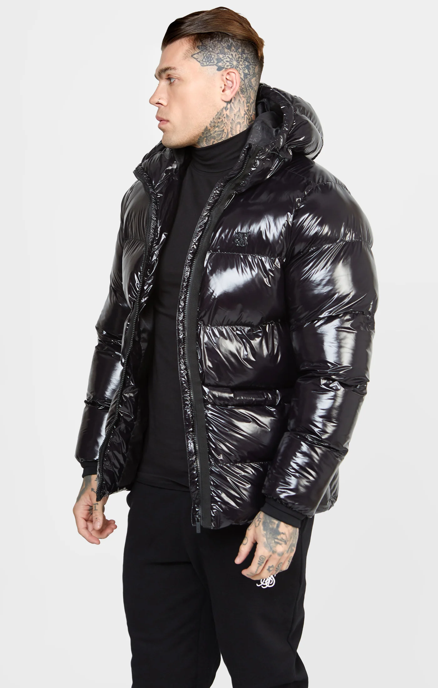 Black Gloss Puffer Jacket