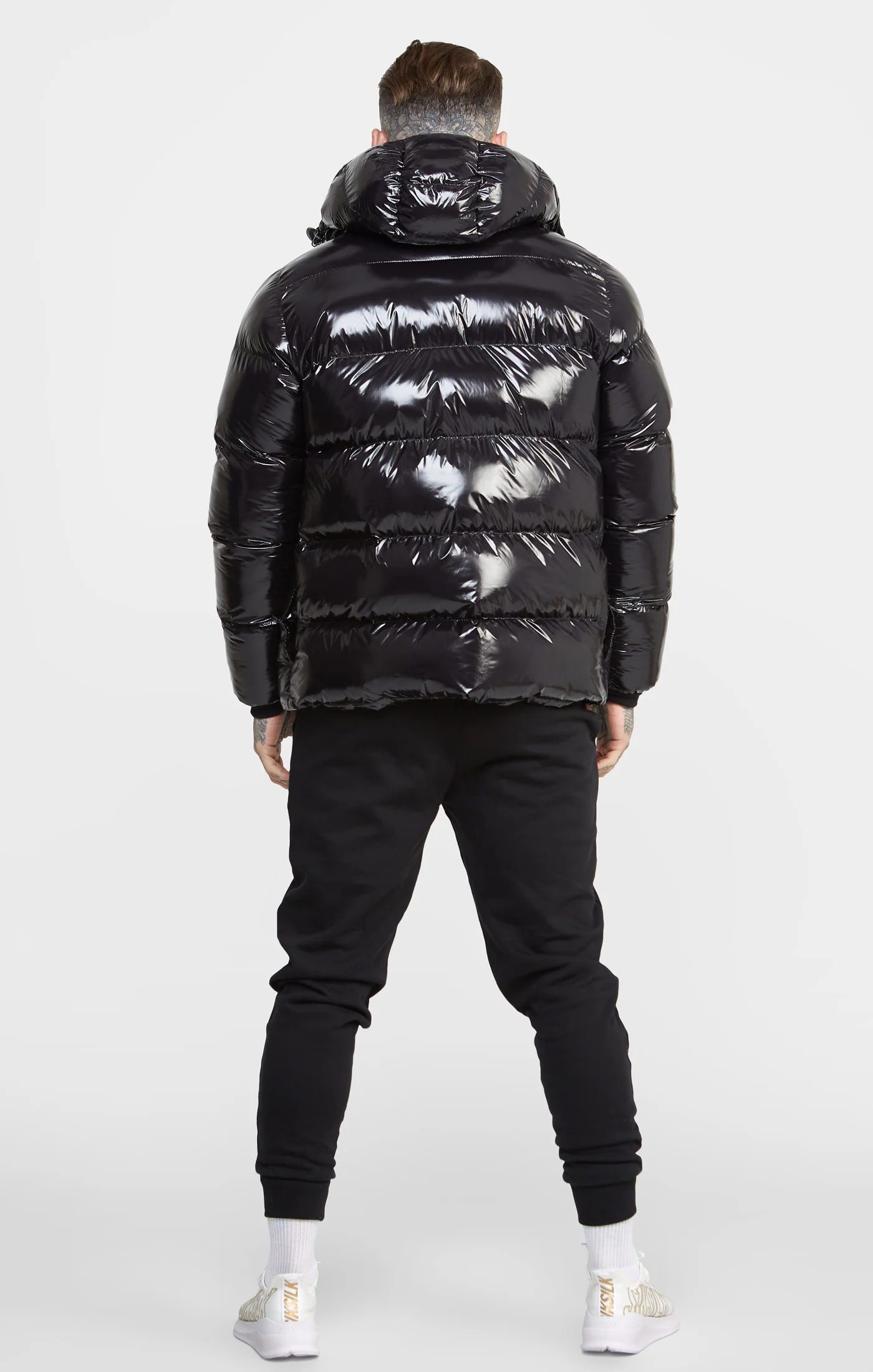 Black Gloss Puffer Jacket - Image 5