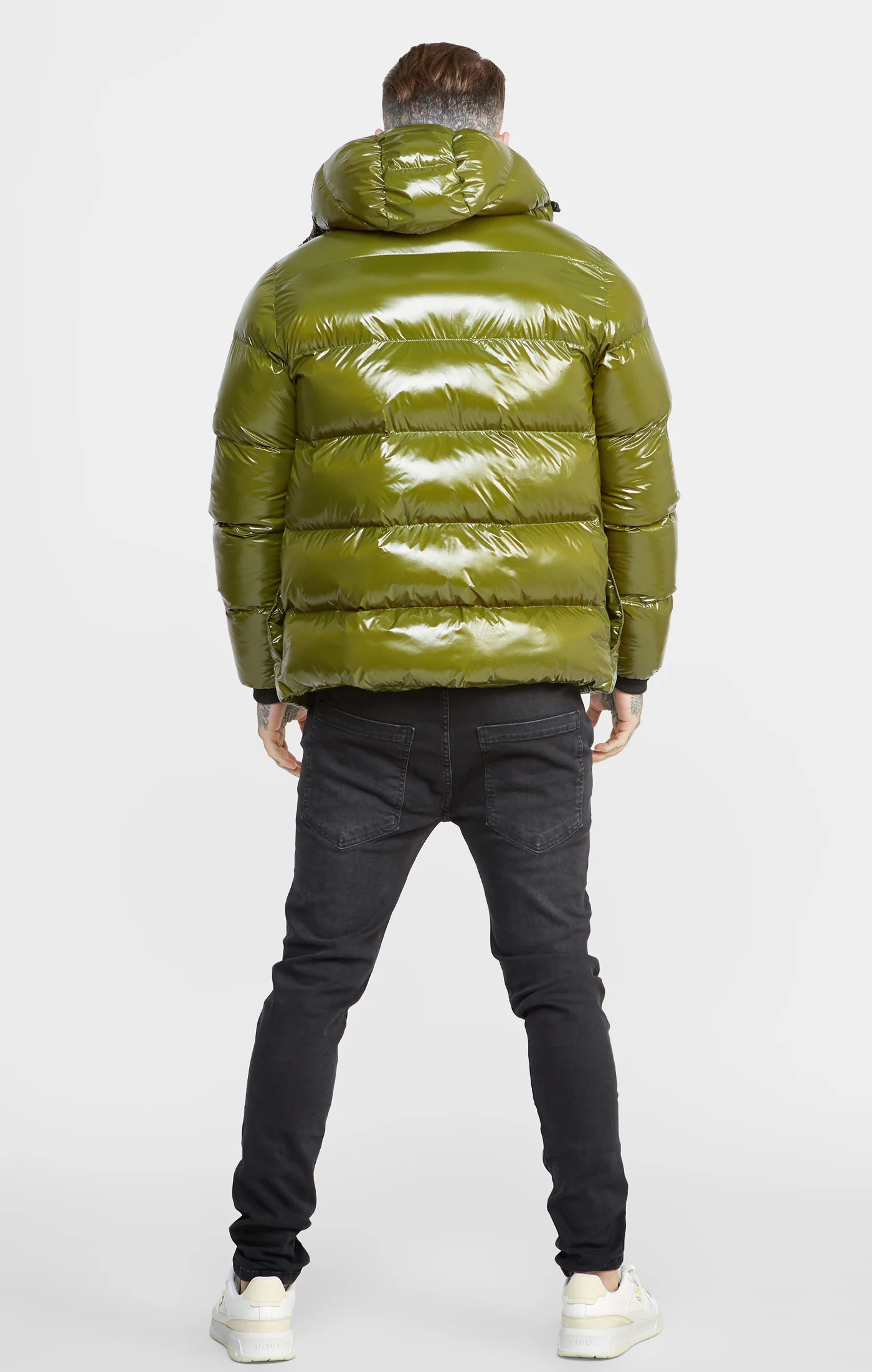 Khaki Gloss Puffer Jacket - Image 5