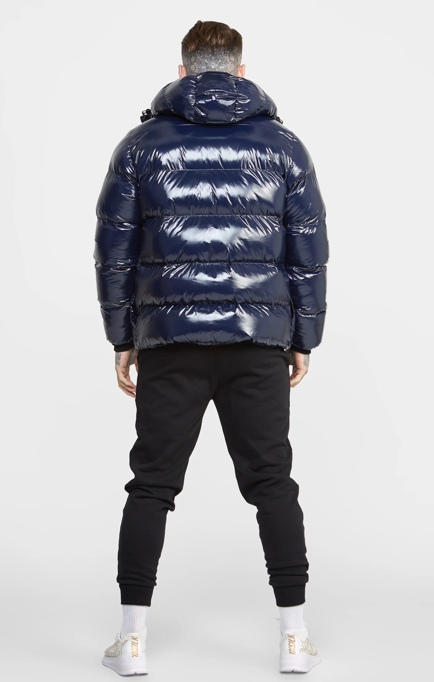 Navy Gloss Puffer Jacket - Image 5