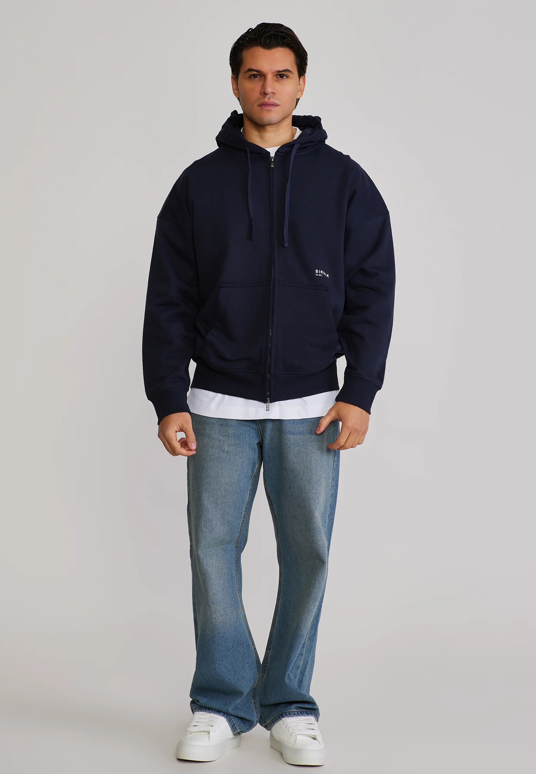 Blue Graphic Full Zip Hoodie - Image 3