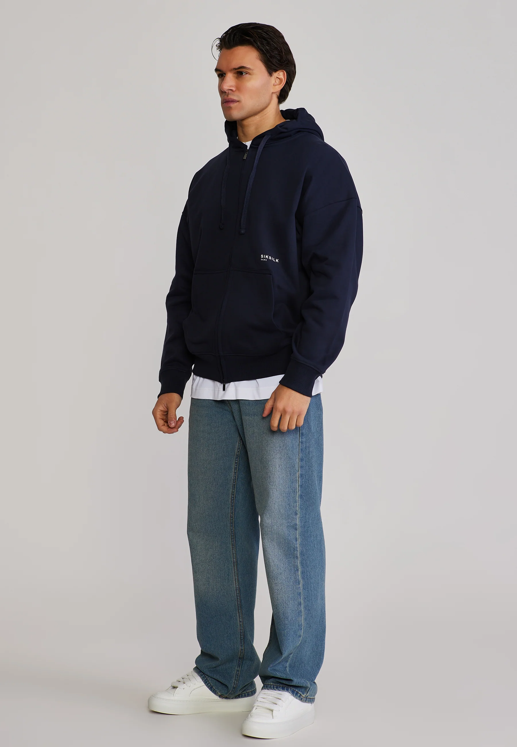 Blue Graphic Full Zip Hoodie - Image 4