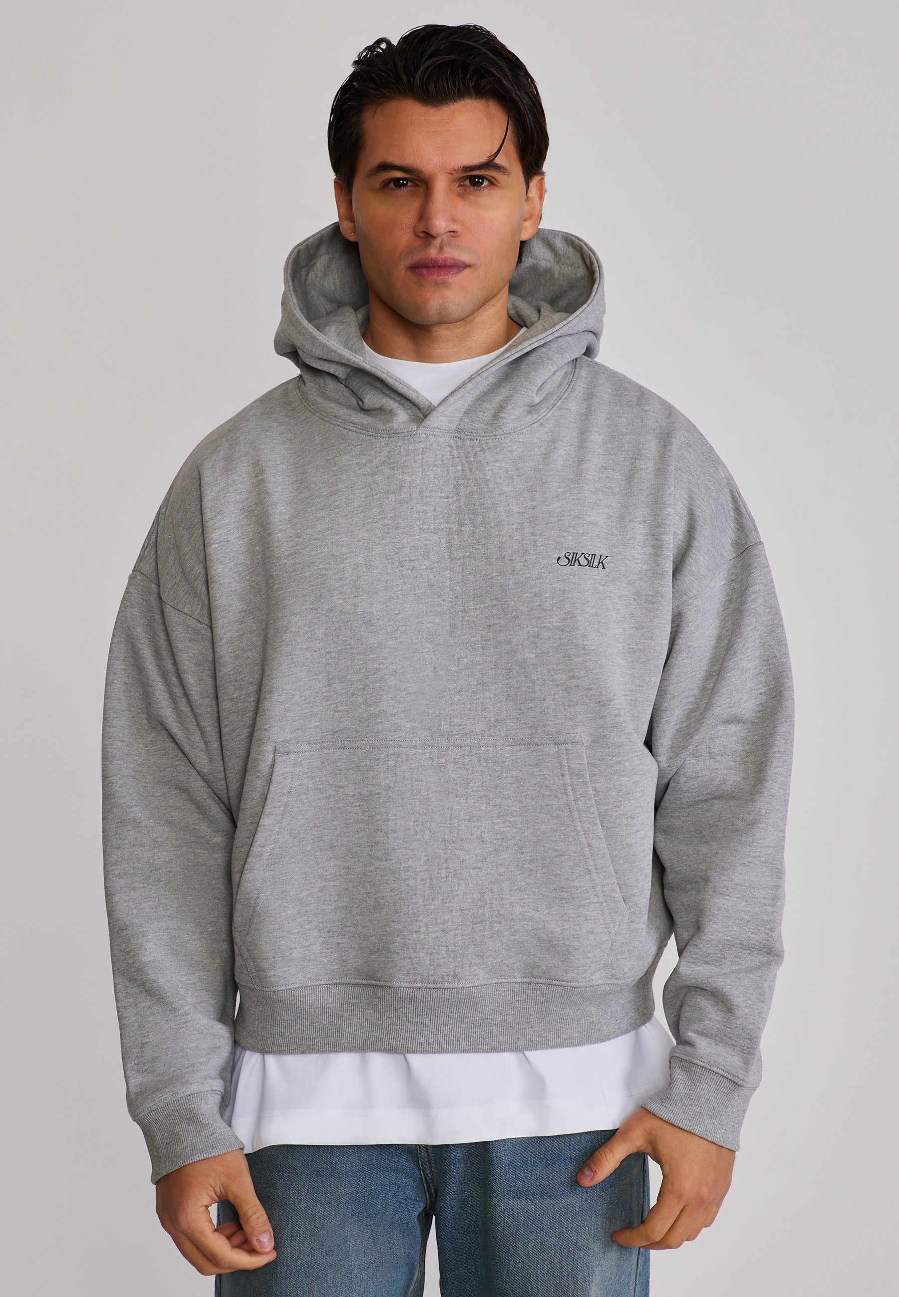 Grey Marl Graphic Hoodie