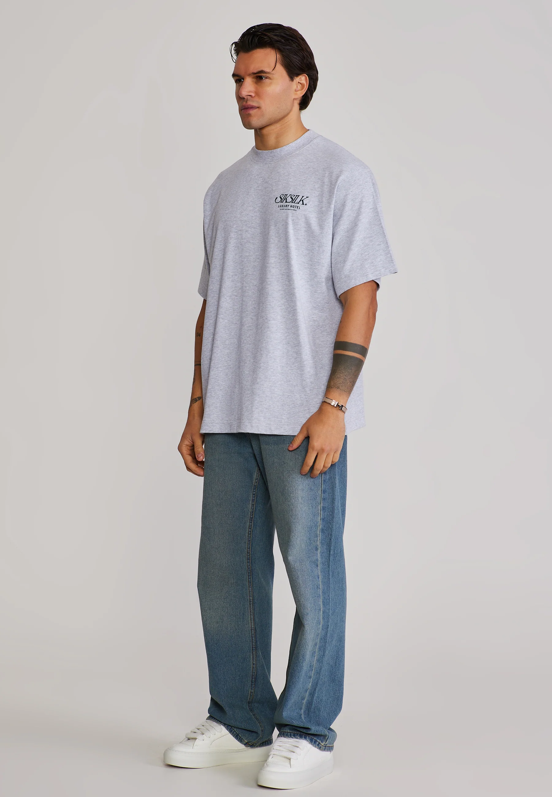 Grey Marl Graphic T-Shirt - Image 5