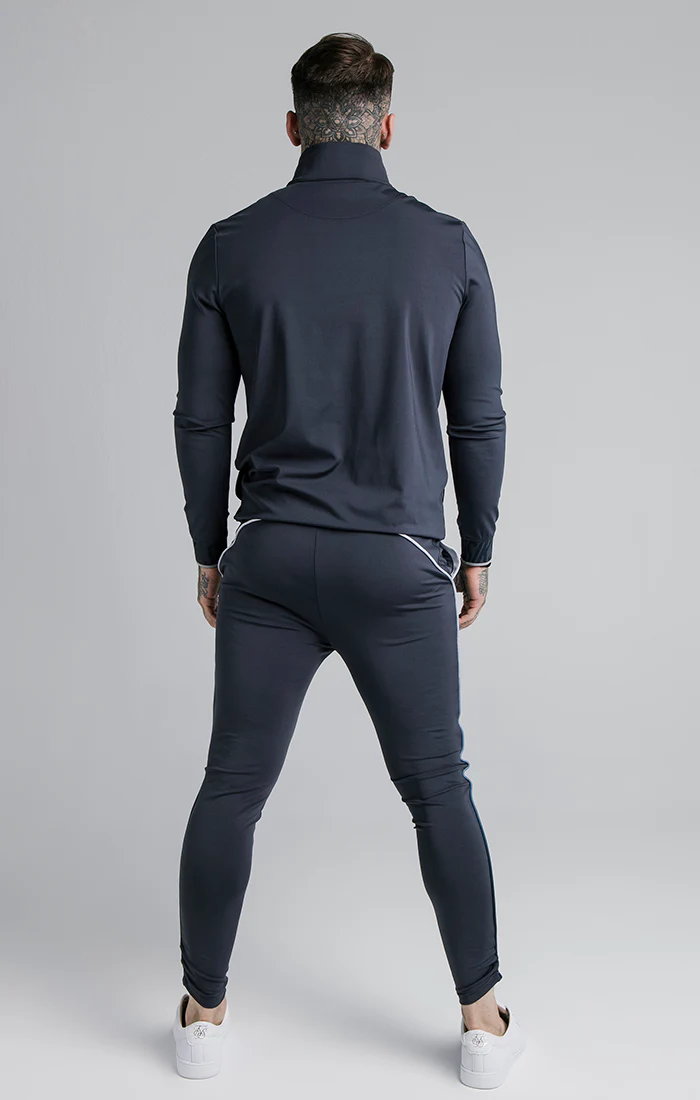 SikSilk Gravity 1/4 Zip Funnel Neck Overhead Hoodie - Navy - Image 5