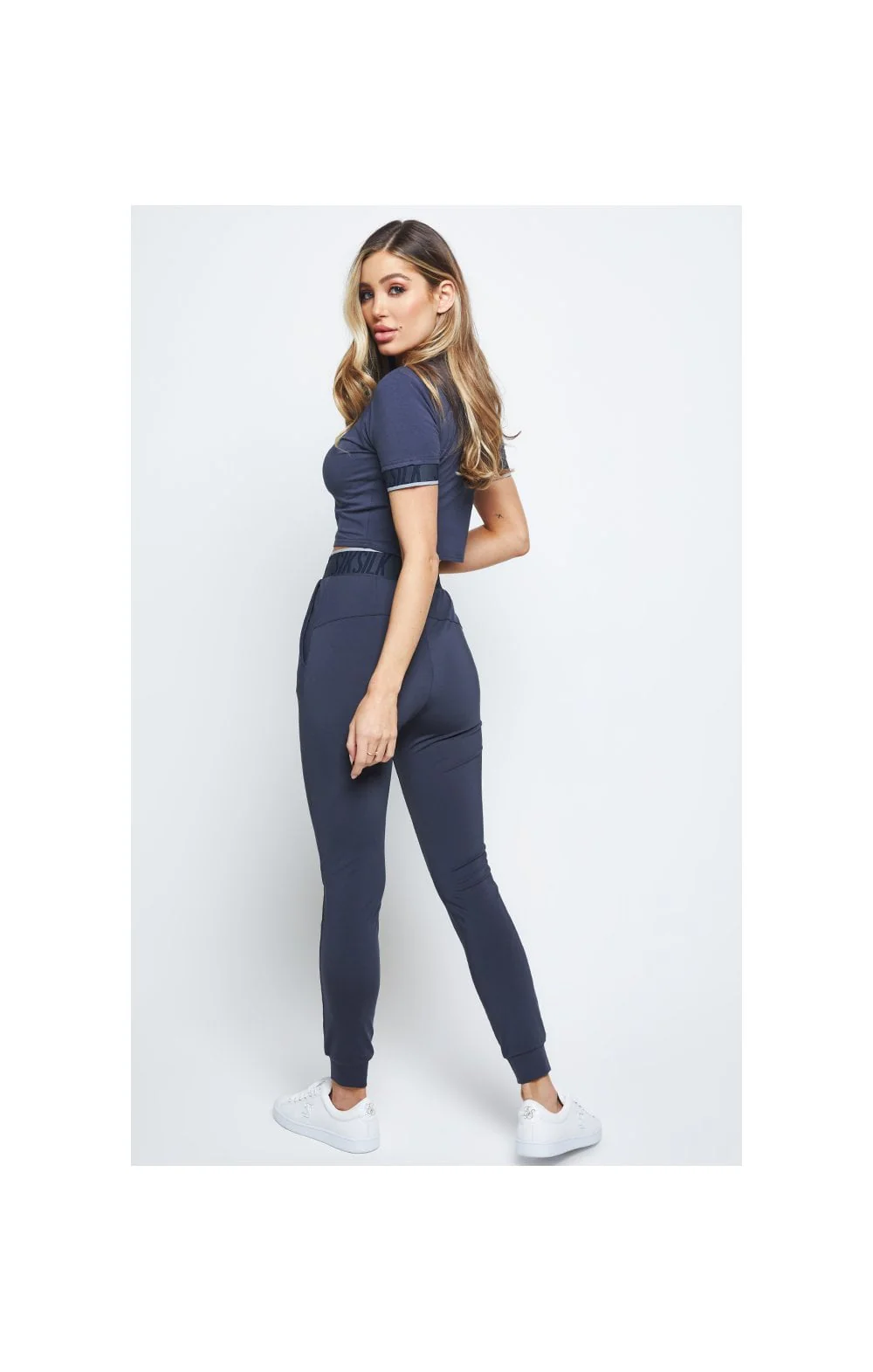 SikSilk Gravity Crop Tee - Navy - Image 4