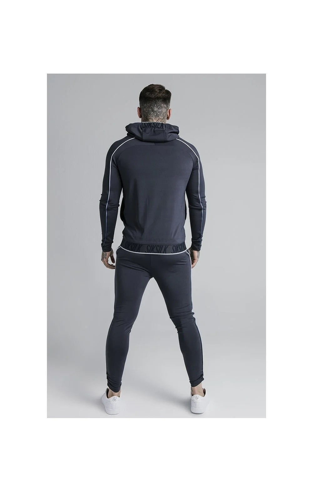 SikSilk Gravity Zip Through Hoodie - Navy - Image 4