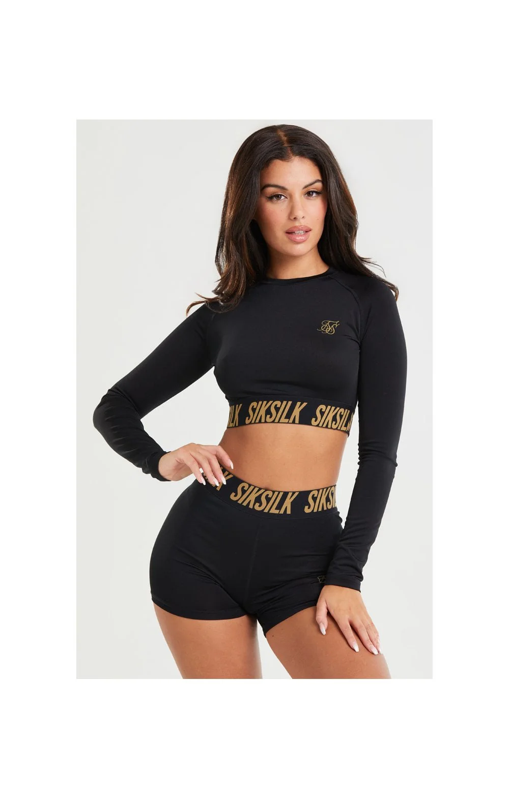 SikSilk Gym Crop Tee - Black