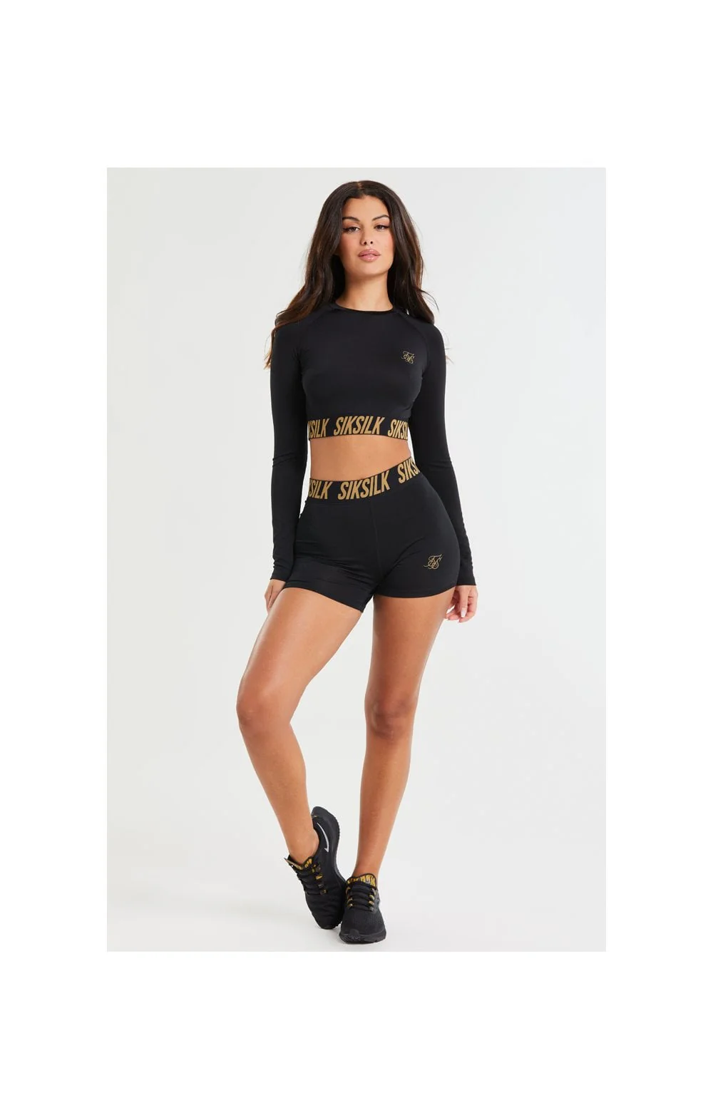 SikSilk Gym Crop Tee - Black - Image 5