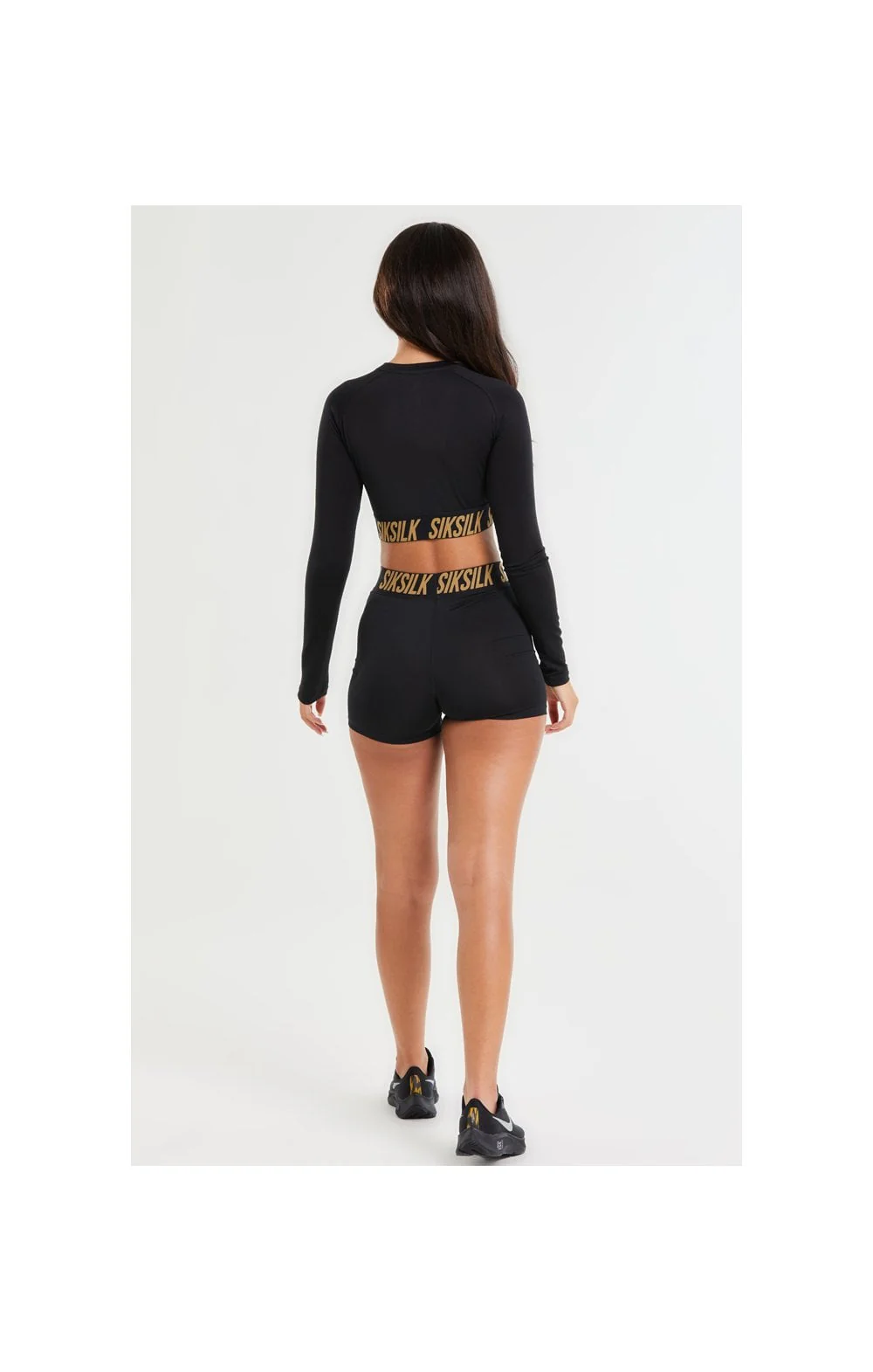 SikSilk Gym Crop Tee - Black - Image 6