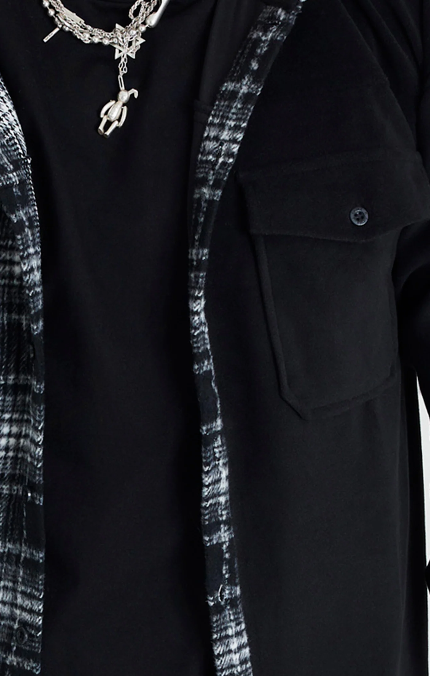 Black Contrast Hooded Shirt - Image 2