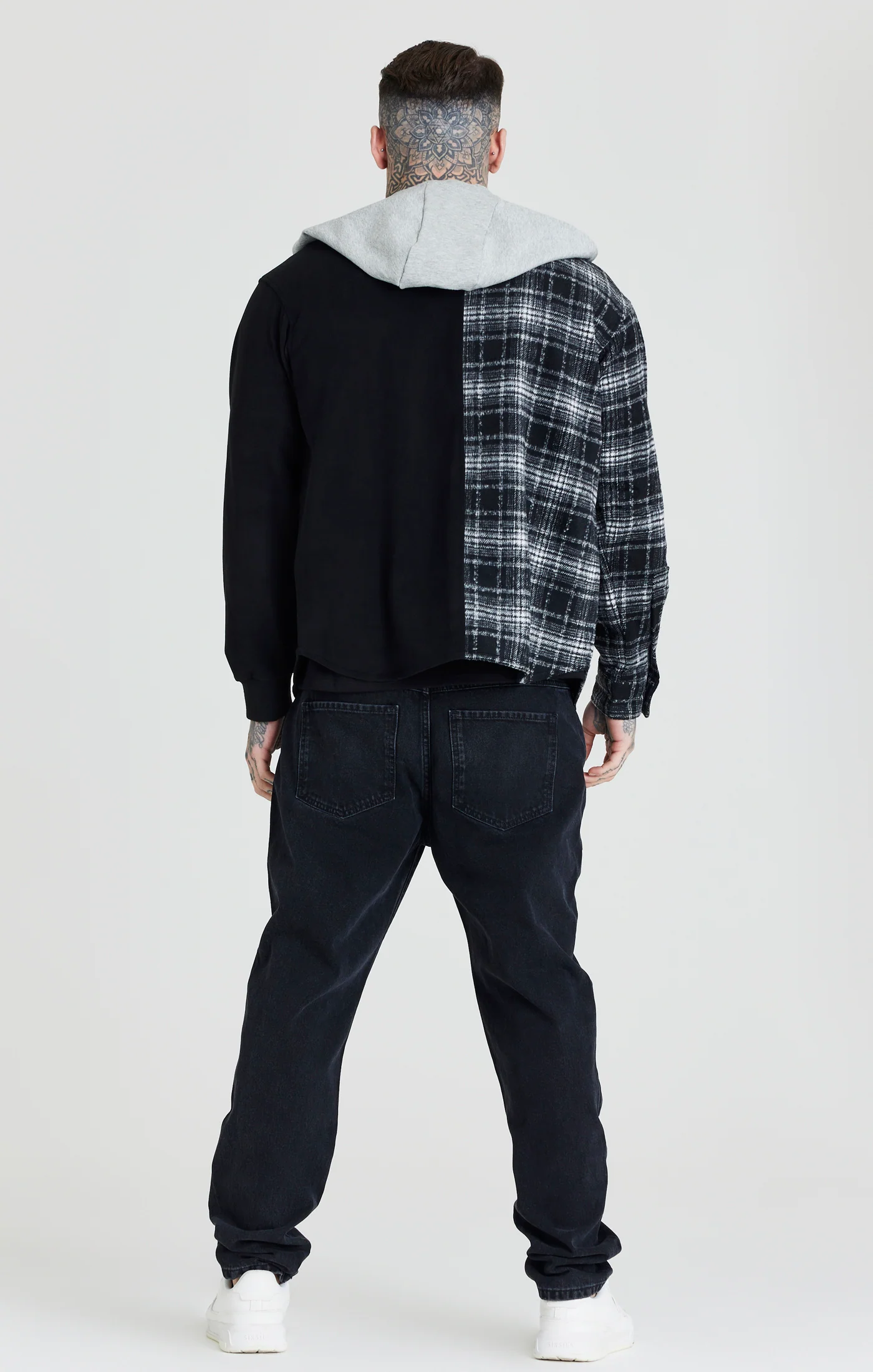 Black Contrast Hooded Shirt - Image 5