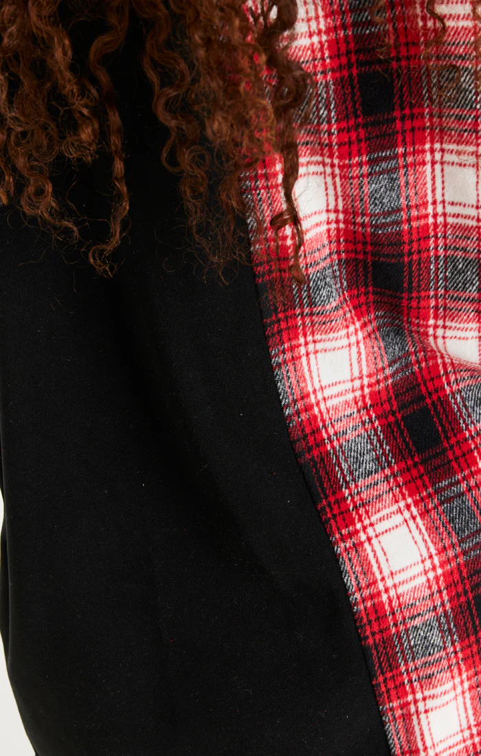 Black Half Contrast Hooded Shirt - Image 5