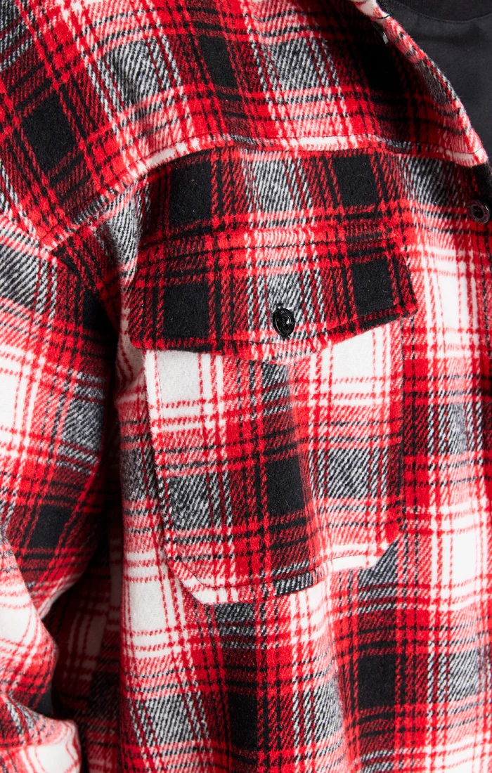 Black Half Contrast Hooded Shirt - Image 6