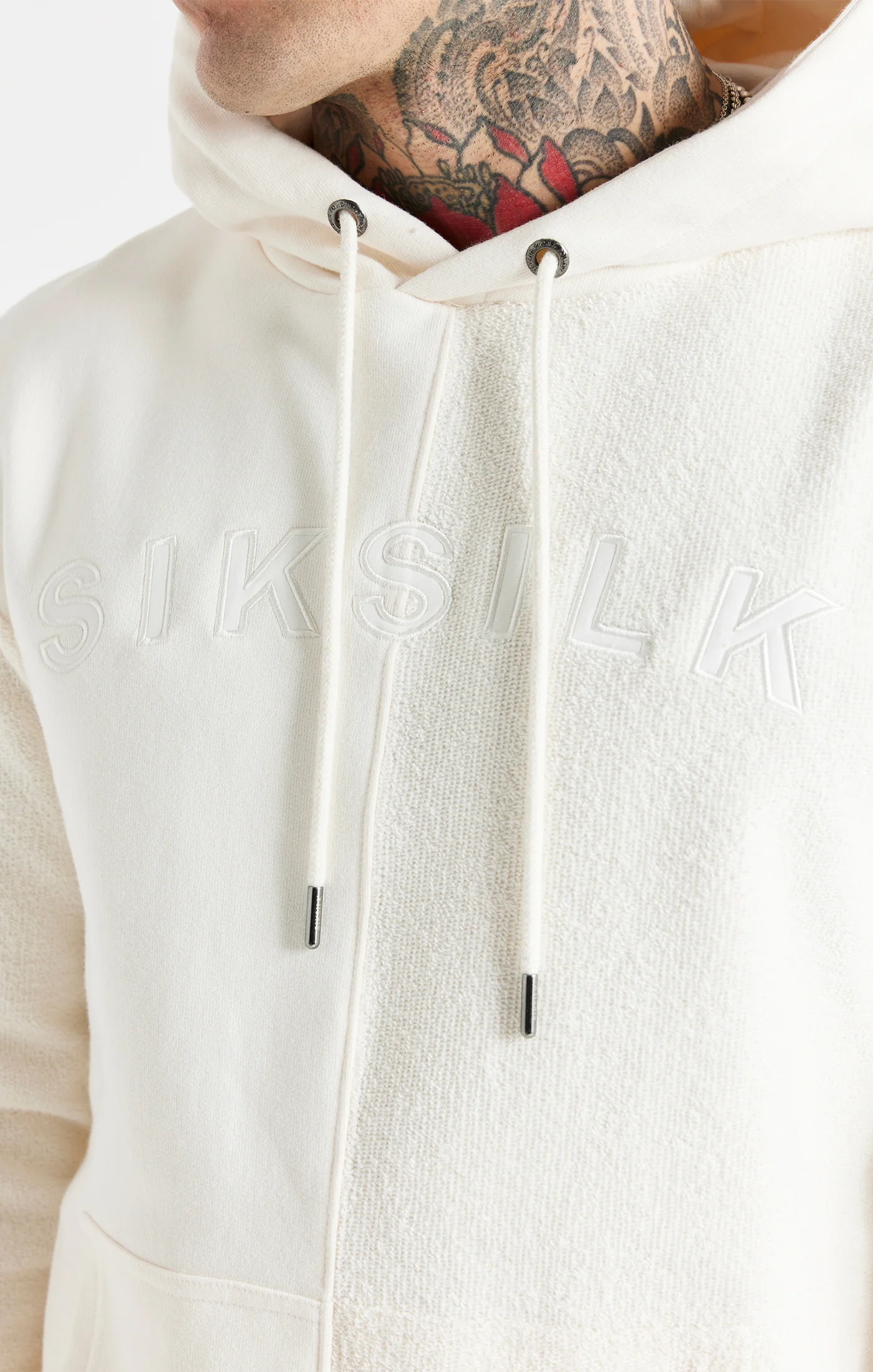 Ecru Half And Half Overhead Hoodie - Image 2
