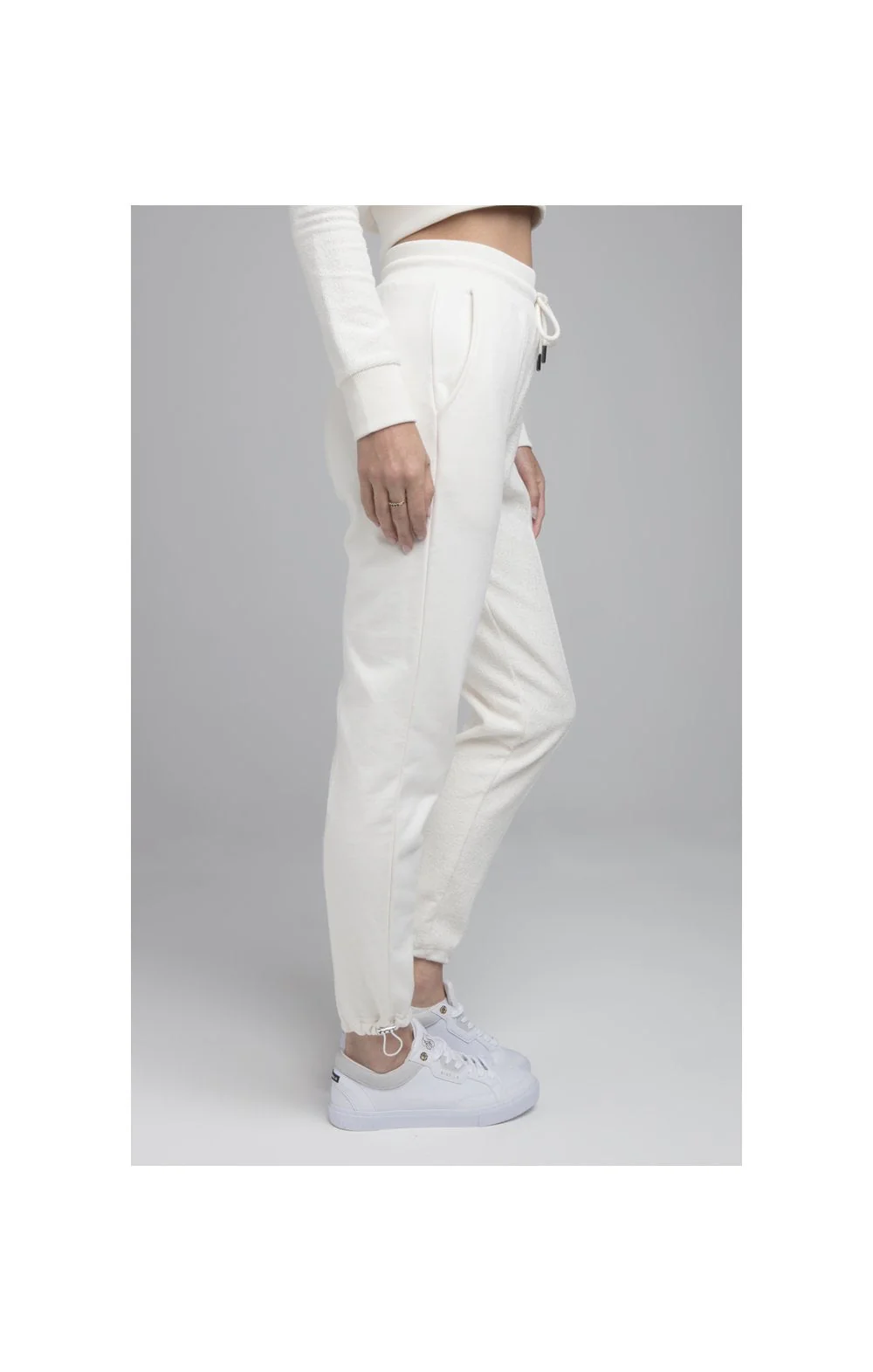 SikSilk Half & Half Track Pants - White - Image 3