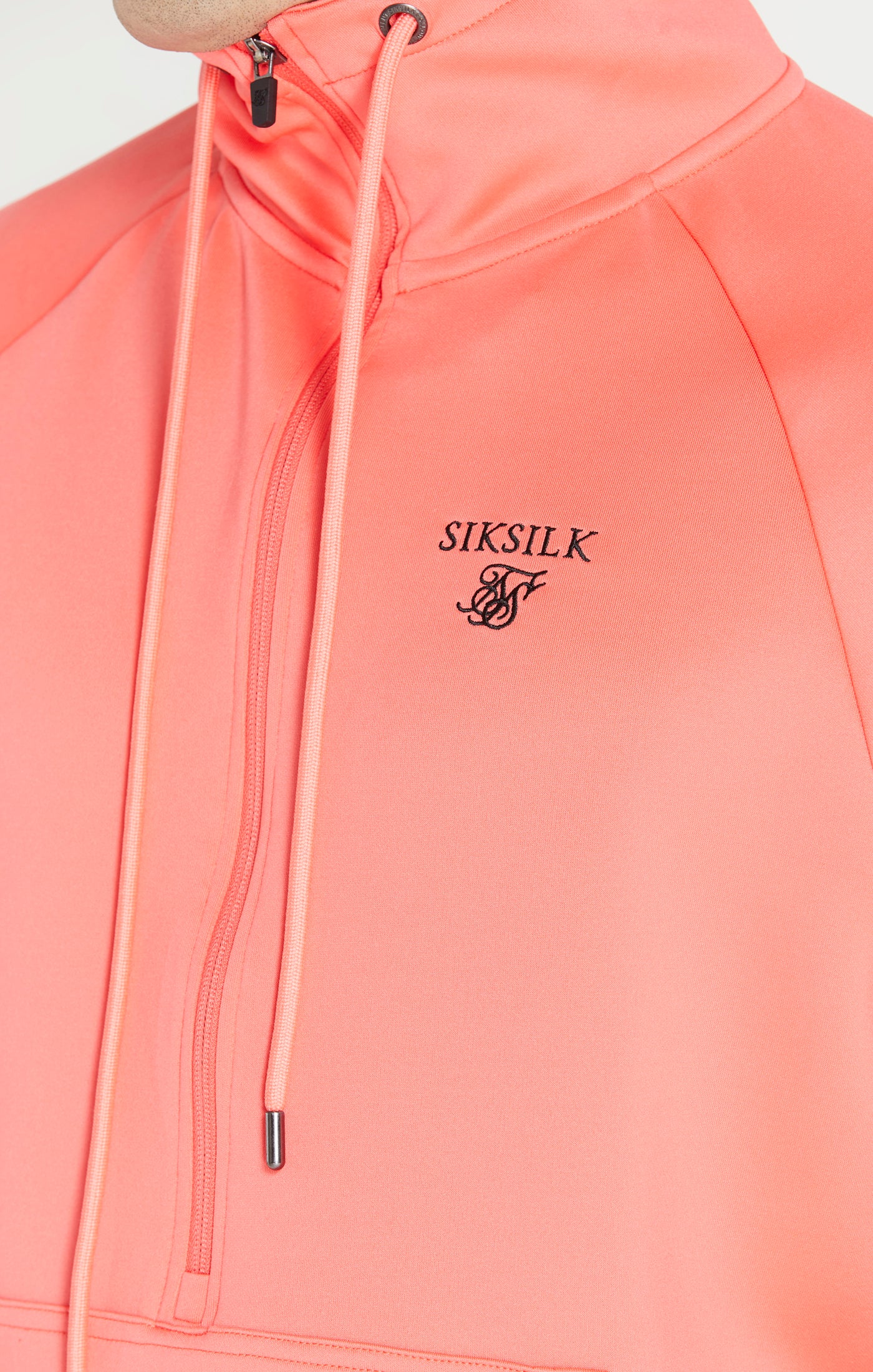 Pink Half Zip Funnel Neck Hoodie - Image 2