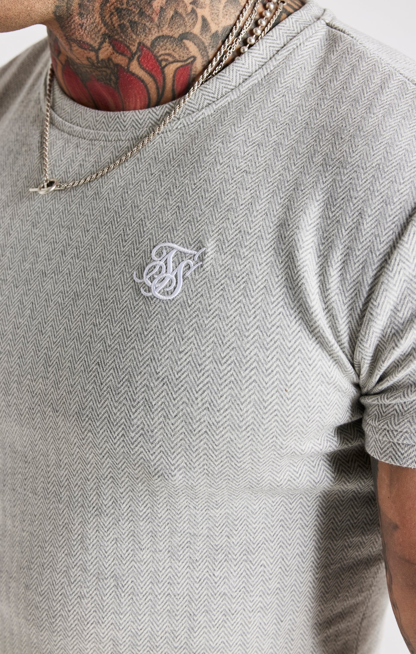 Grey Herringbone T-Shirt - Image 2