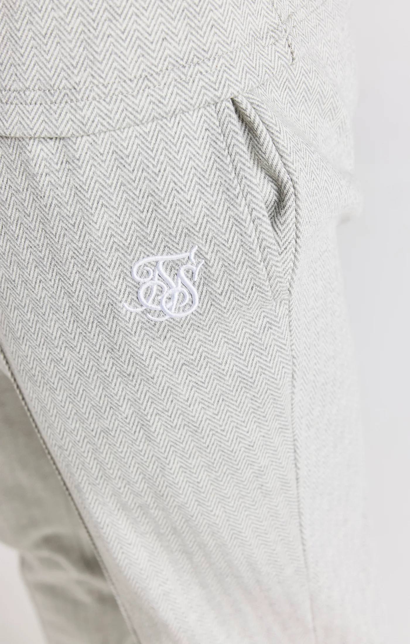 Grey Herringbone Track Pant - Image 5