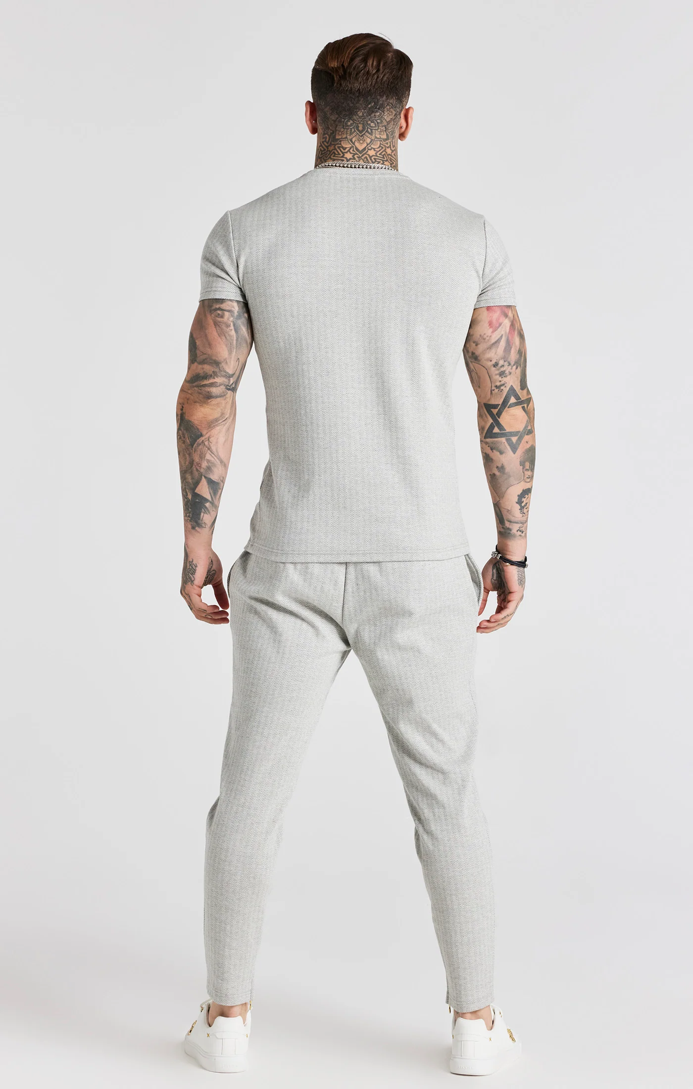 Grey Herringbone Track Pant - Image 6