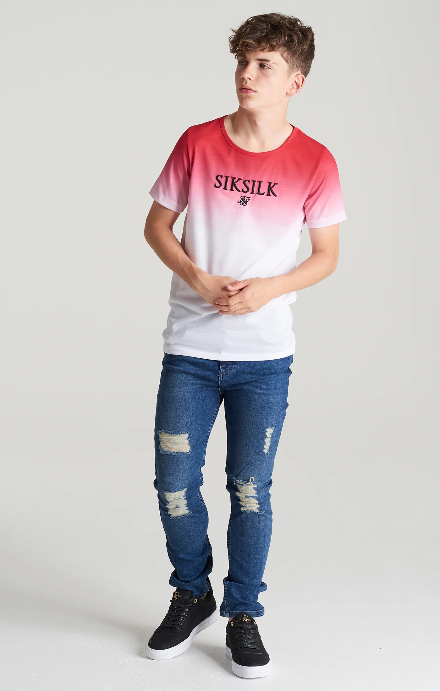 Boys Red High Fade T-Shirt - Image 3