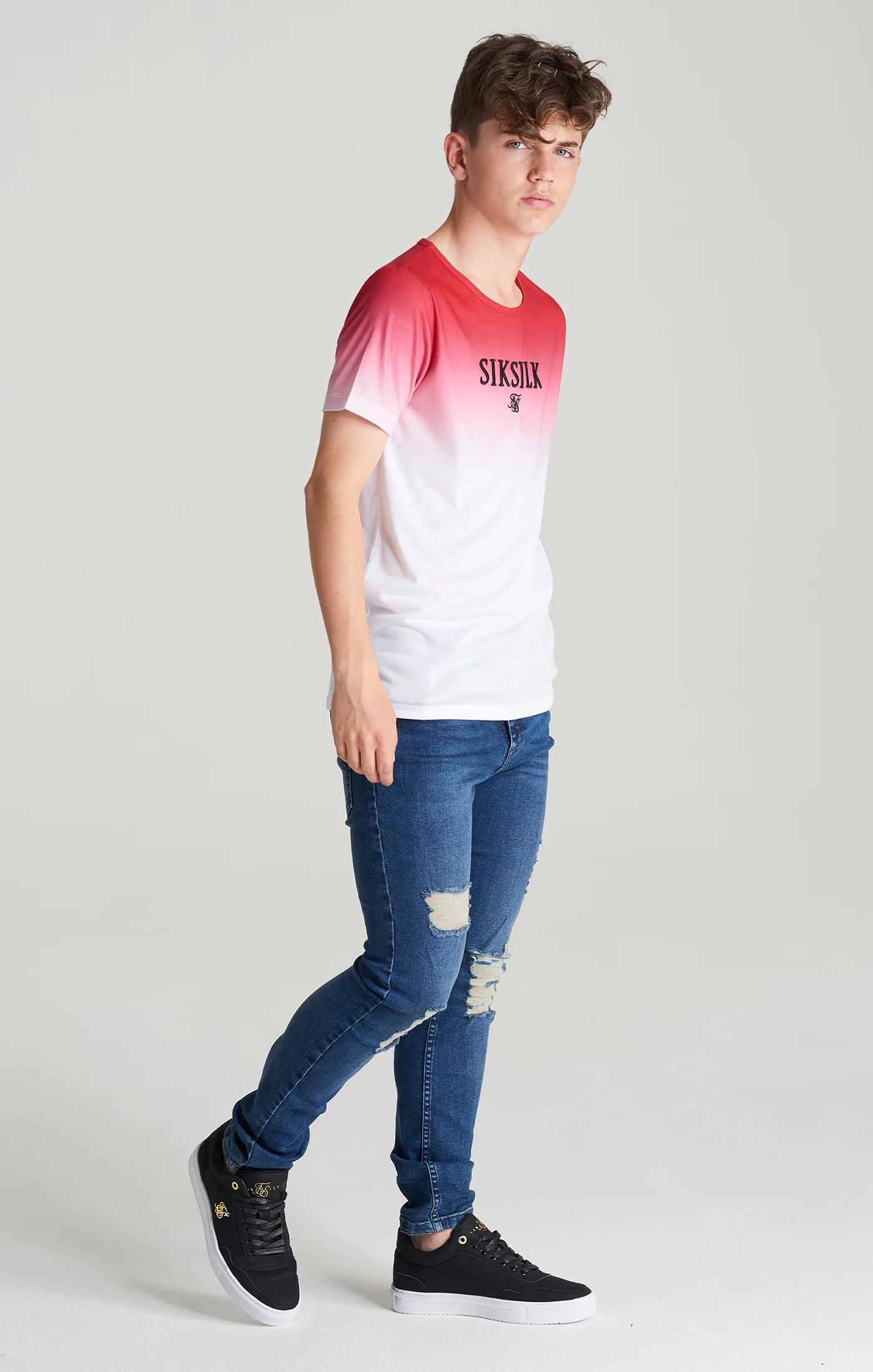 Boys Red High Fade T-Shirt - Image 4