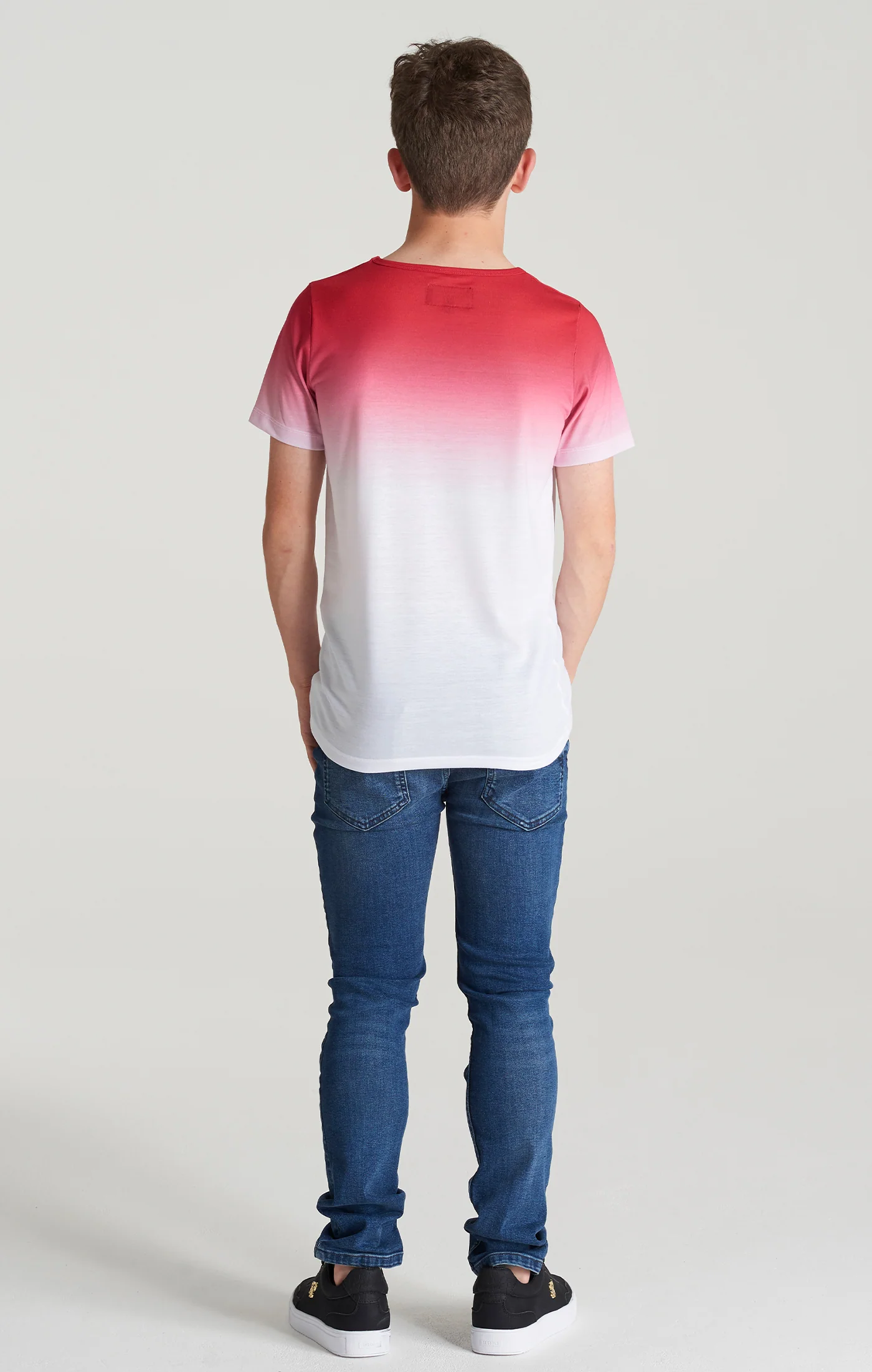 Boys Red High Fade T-Shirt - Image 5