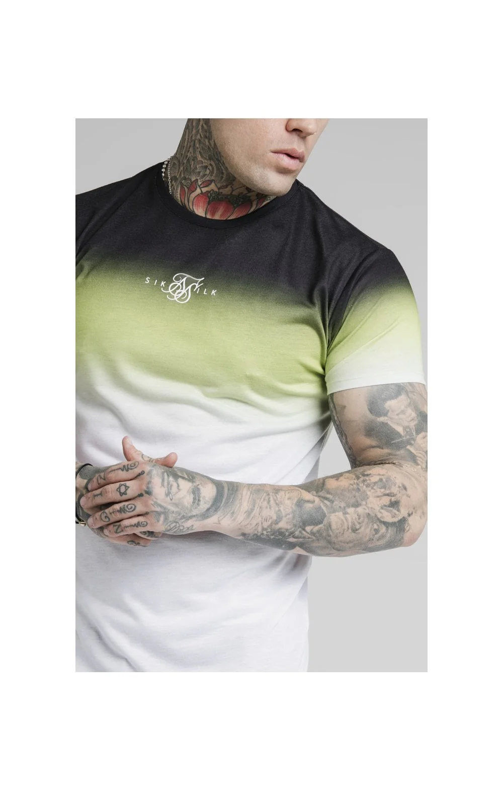 SikSilk High Fade Tee – Tri Neon