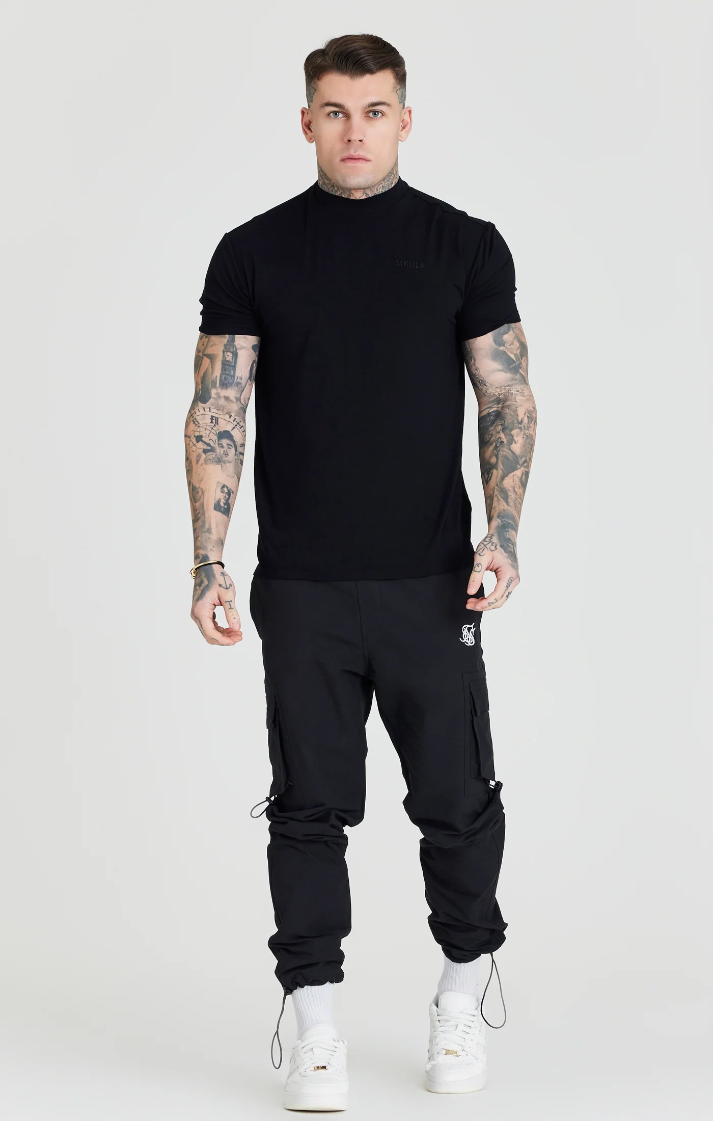 Black High Neck T-Shirt - Image 3