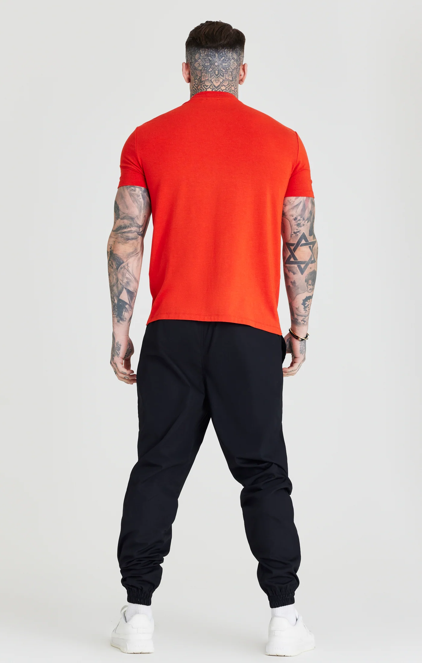 Red High Neck Viscose Muscle Fit T-Shirt - Image 4