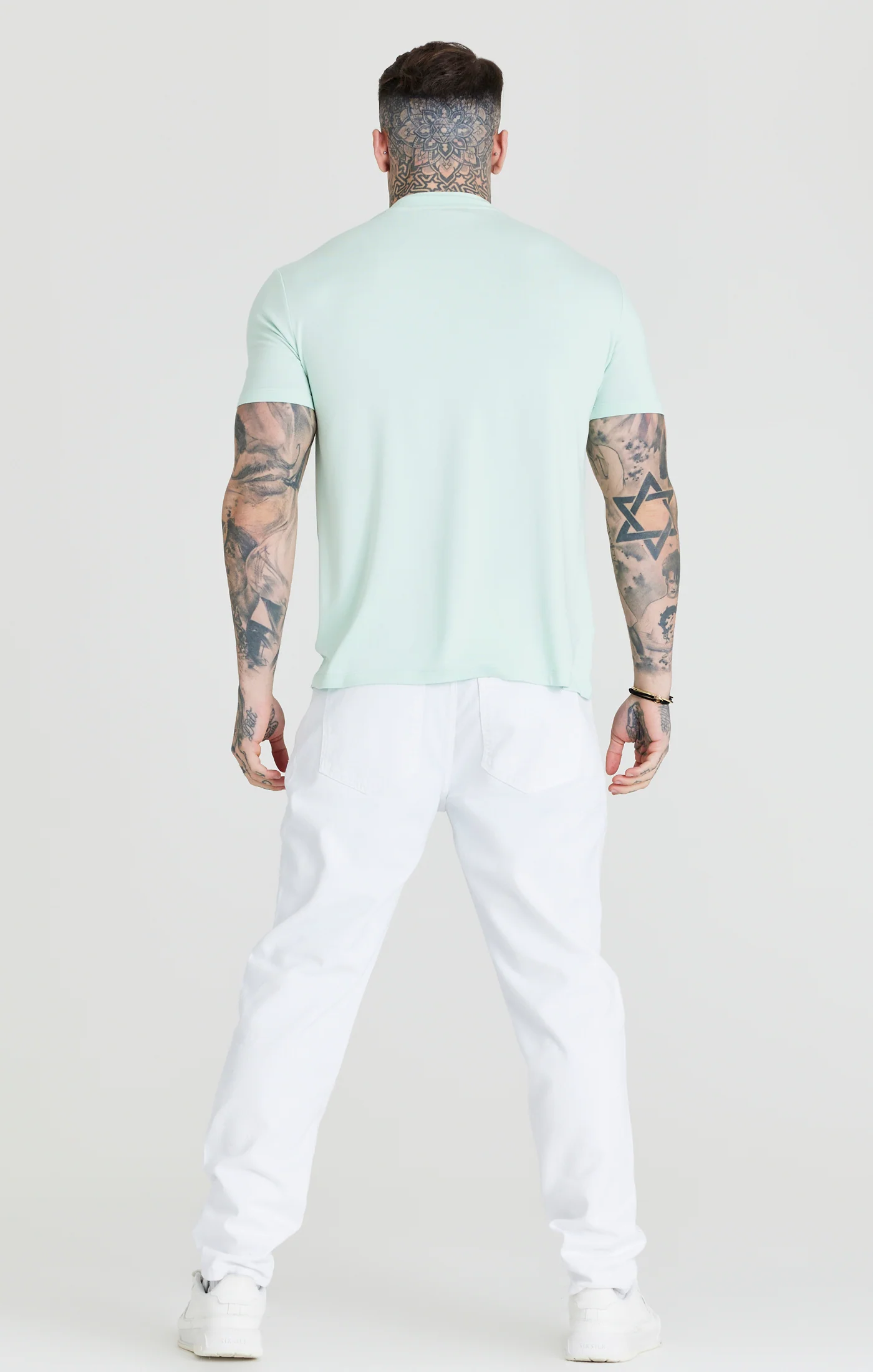 Teal High Neck Viscose Muscle Fit T-Shirt - Image 4