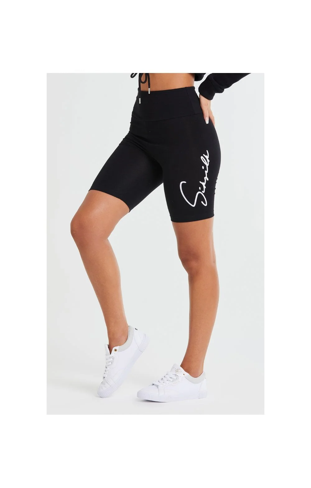 SikSilk High Waist Cycle Shorts - Black - Image 3