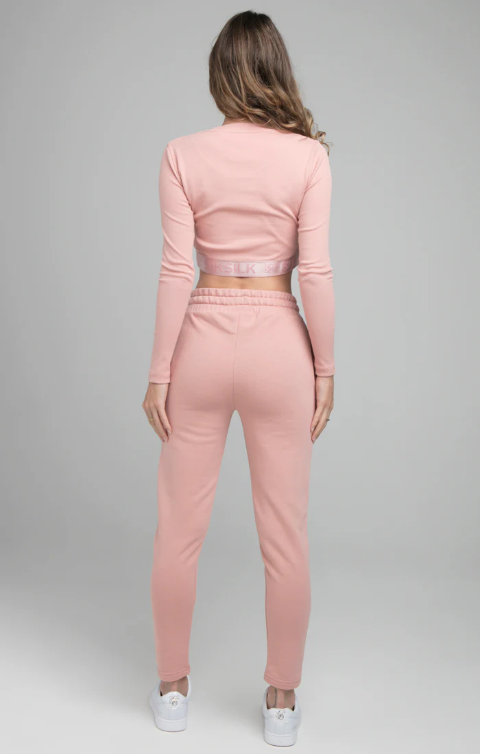 SikSilk High Waist Joggers - Pink - Image 3