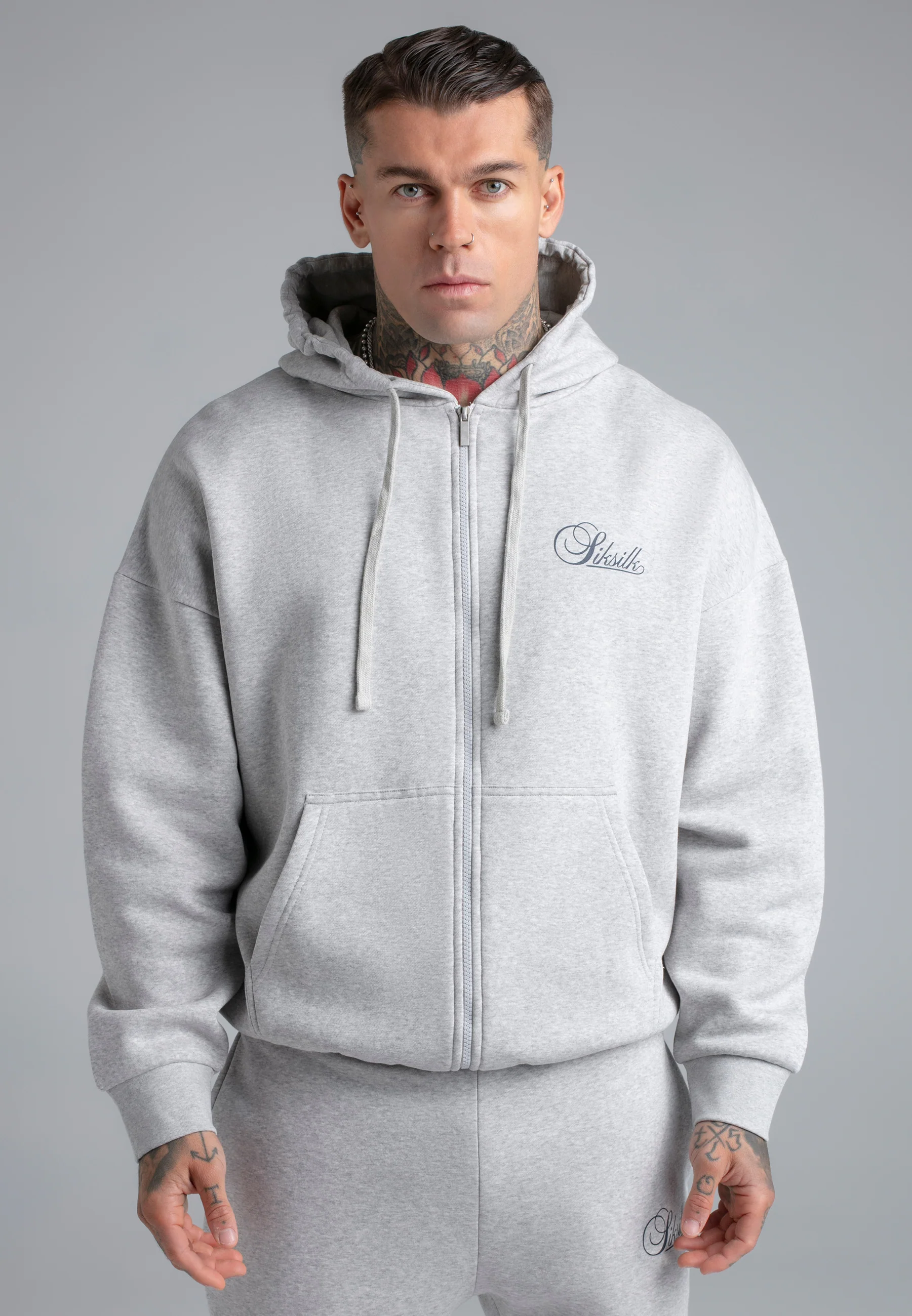 Grey Marl Hoodie and Joggers Set - Image 2