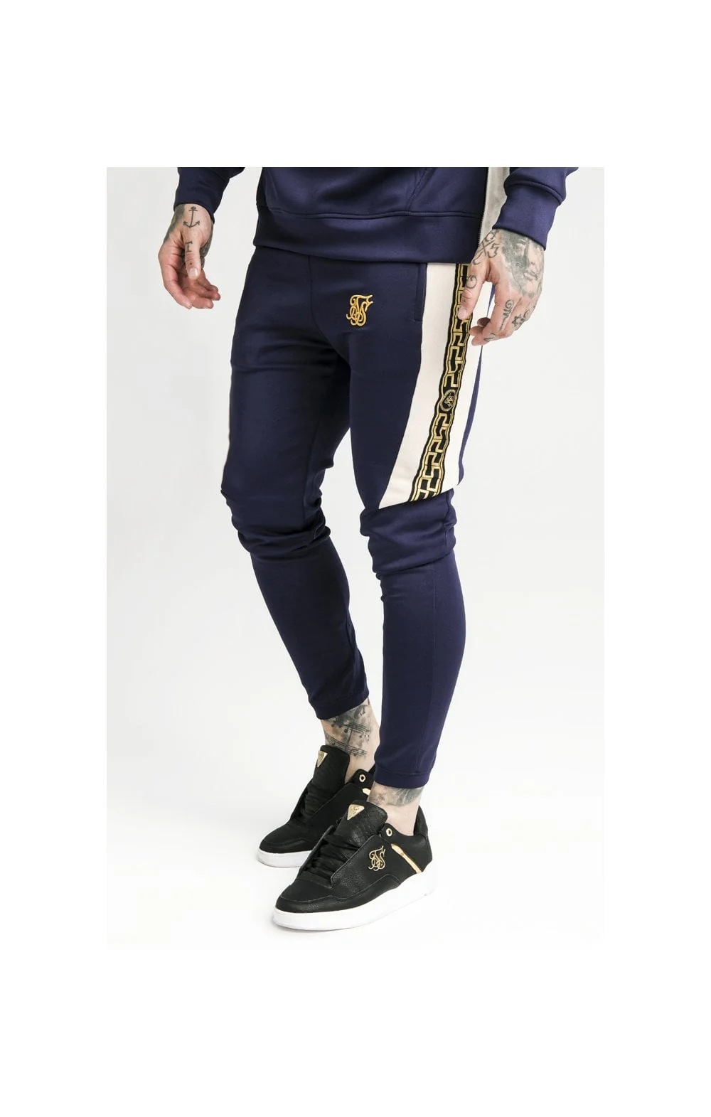 SikSilk hybrid Panel Taped Pants – Navy