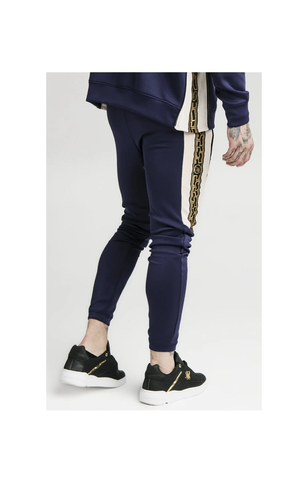 SikSilk hybrid Panel Taped Pants – Navy - Image 4