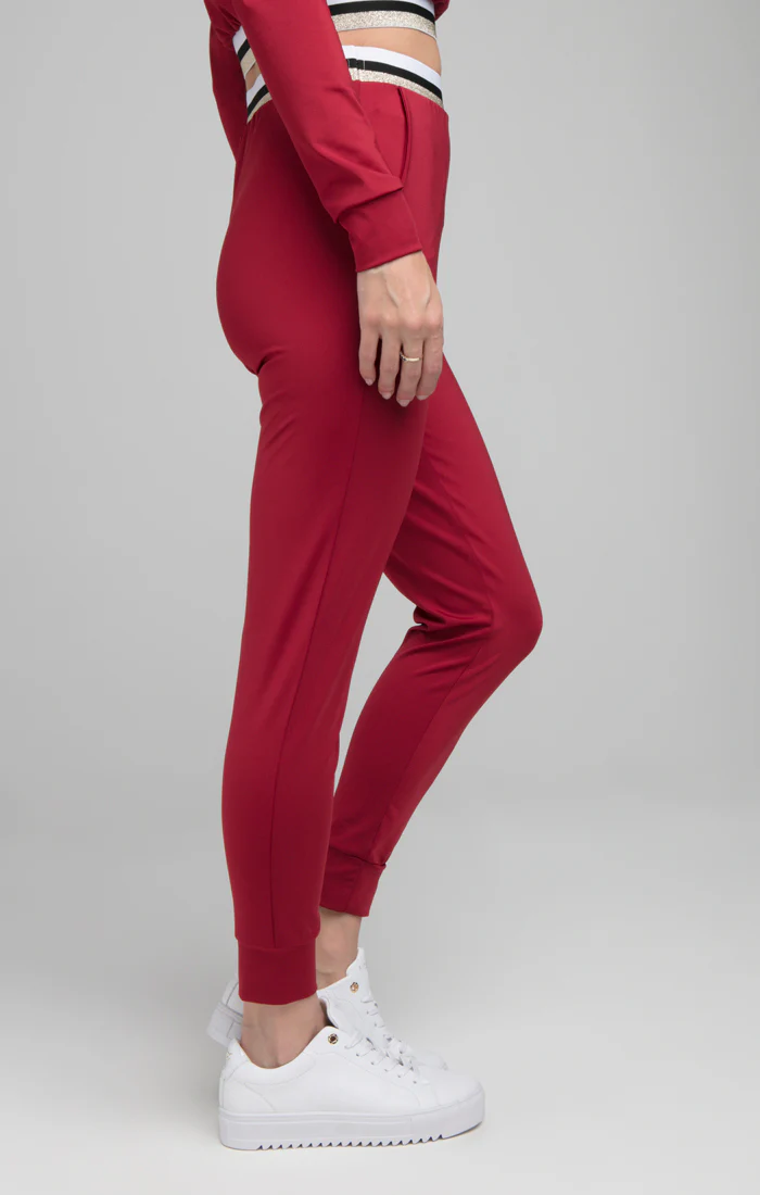 SikSilk Icon Track Pants - Burgundy - Image 2