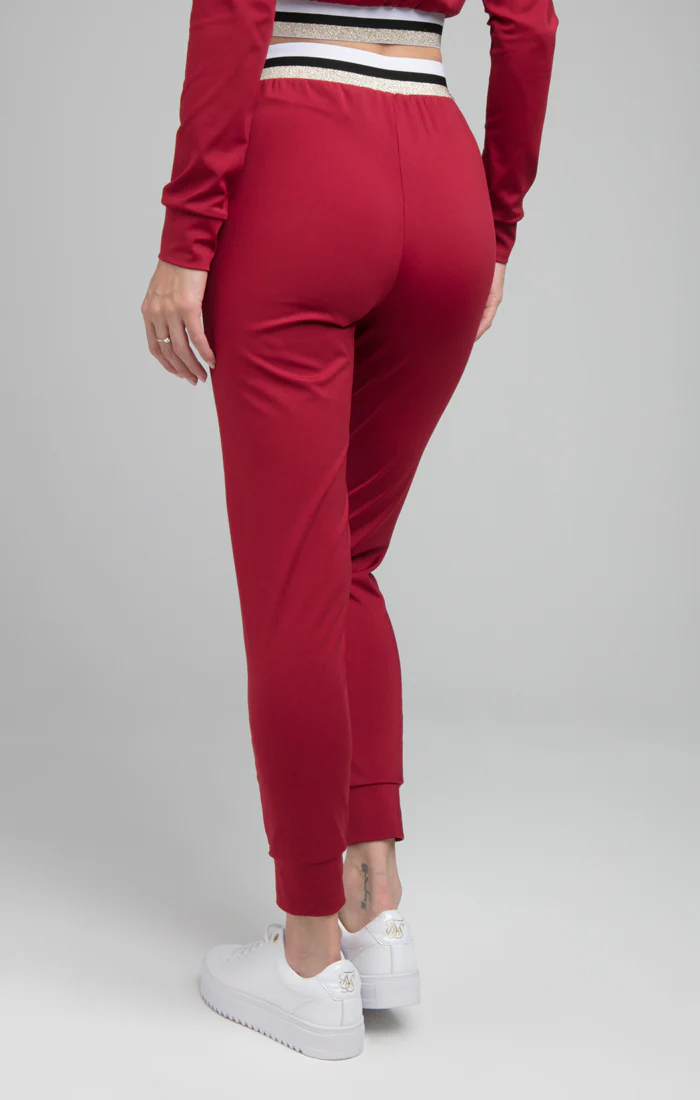 SikSilk Icon Track Pants - Burgundy - Image 3