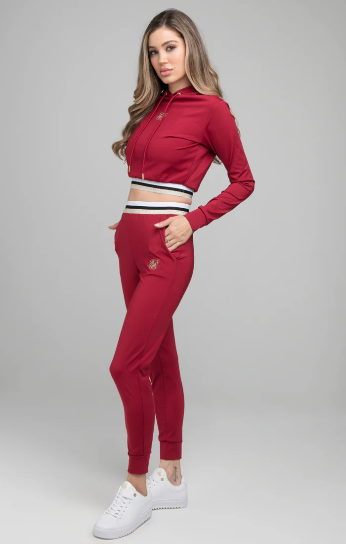 SikSilk Icon Track Top - Burgundy - Image 3
