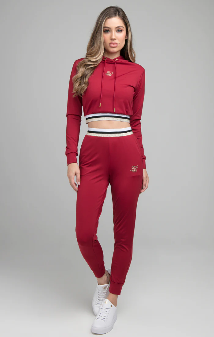 SikSilk Icon Track Top - Burgundy - Image 4