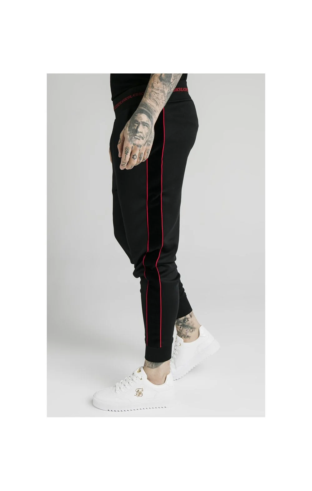 SikSilk Imperial Cuffed Jogger - Black - Image 4