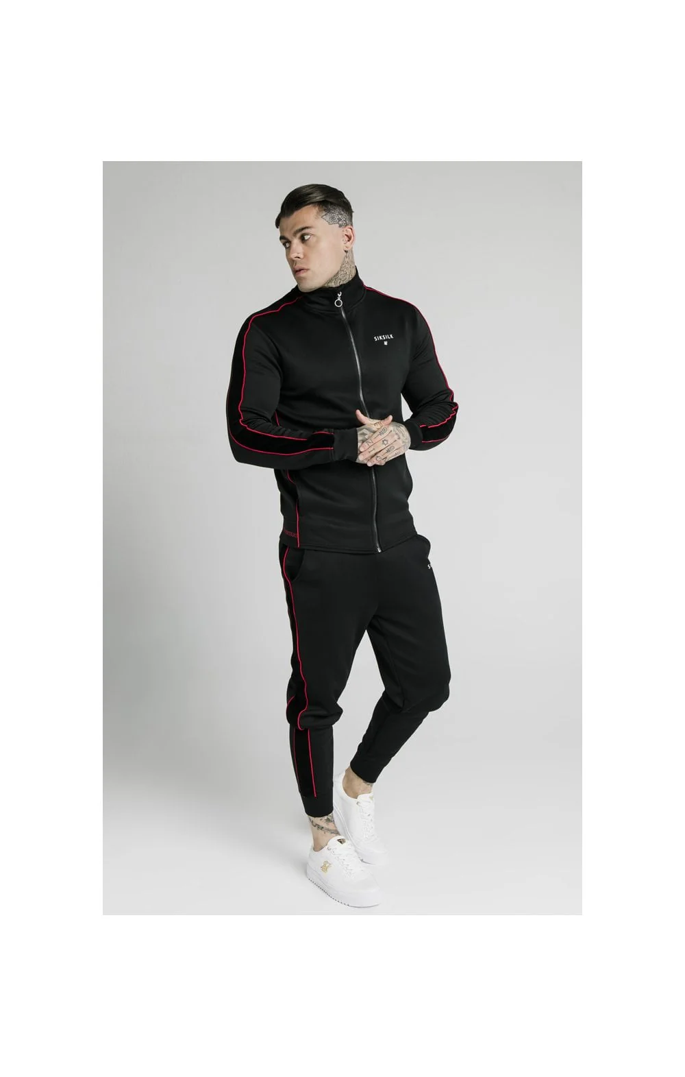 SikSilk Imperial Cuffed Jogger - Black - Image 5