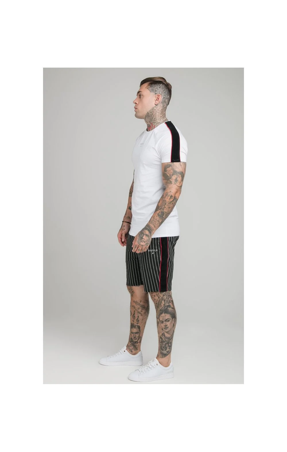 SikSilk Imperial Raglan Gym Tee - White - Image 3