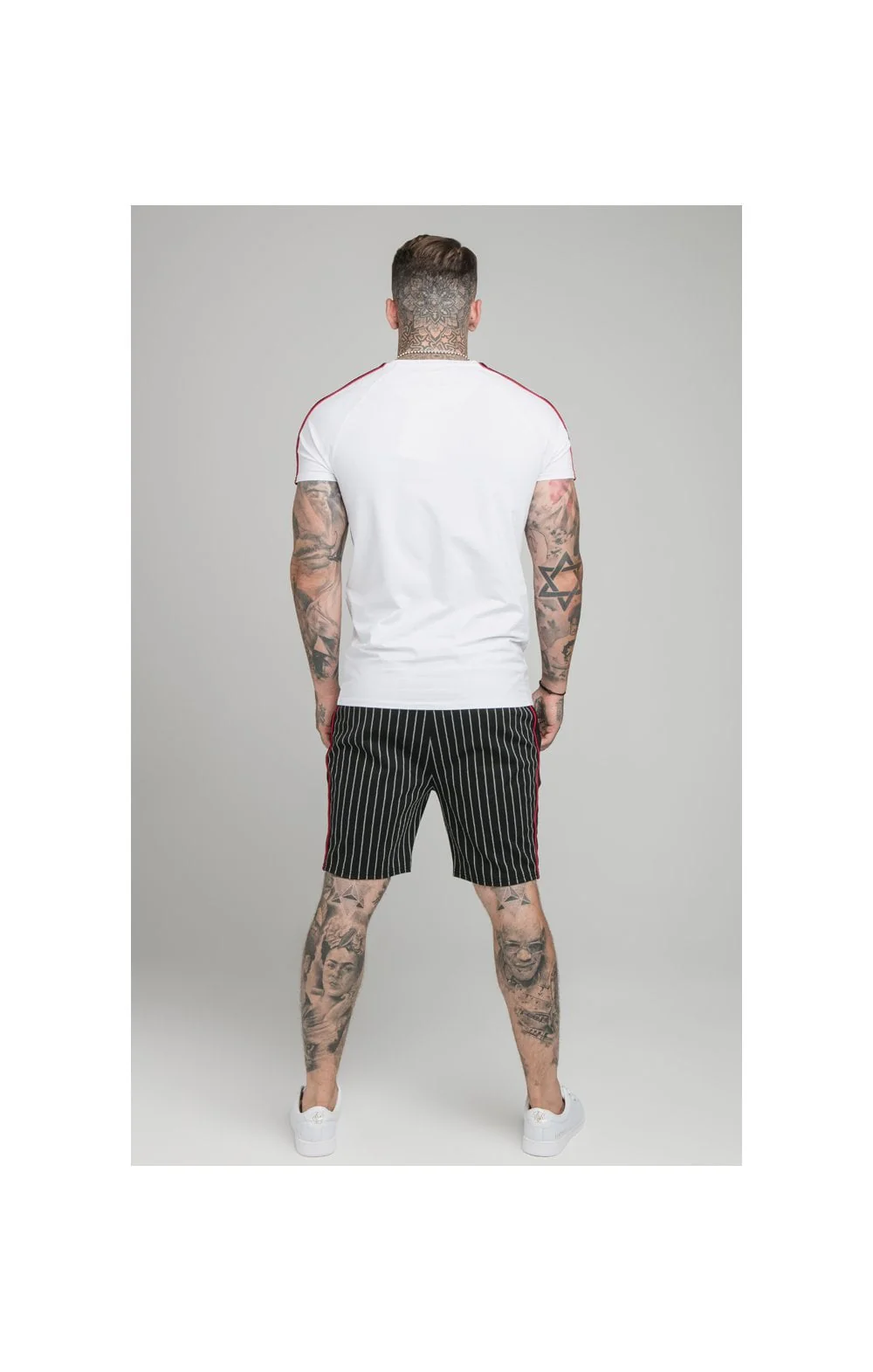 SikSilk Imperial Raglan Gym Tee - White - Image 6