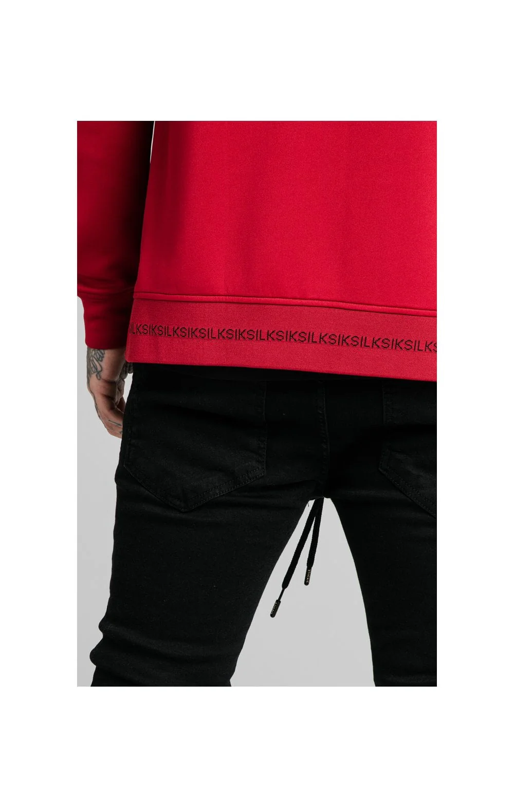 SikSilk Imperial Zip Through Hoodie - Dark Red - Image 3