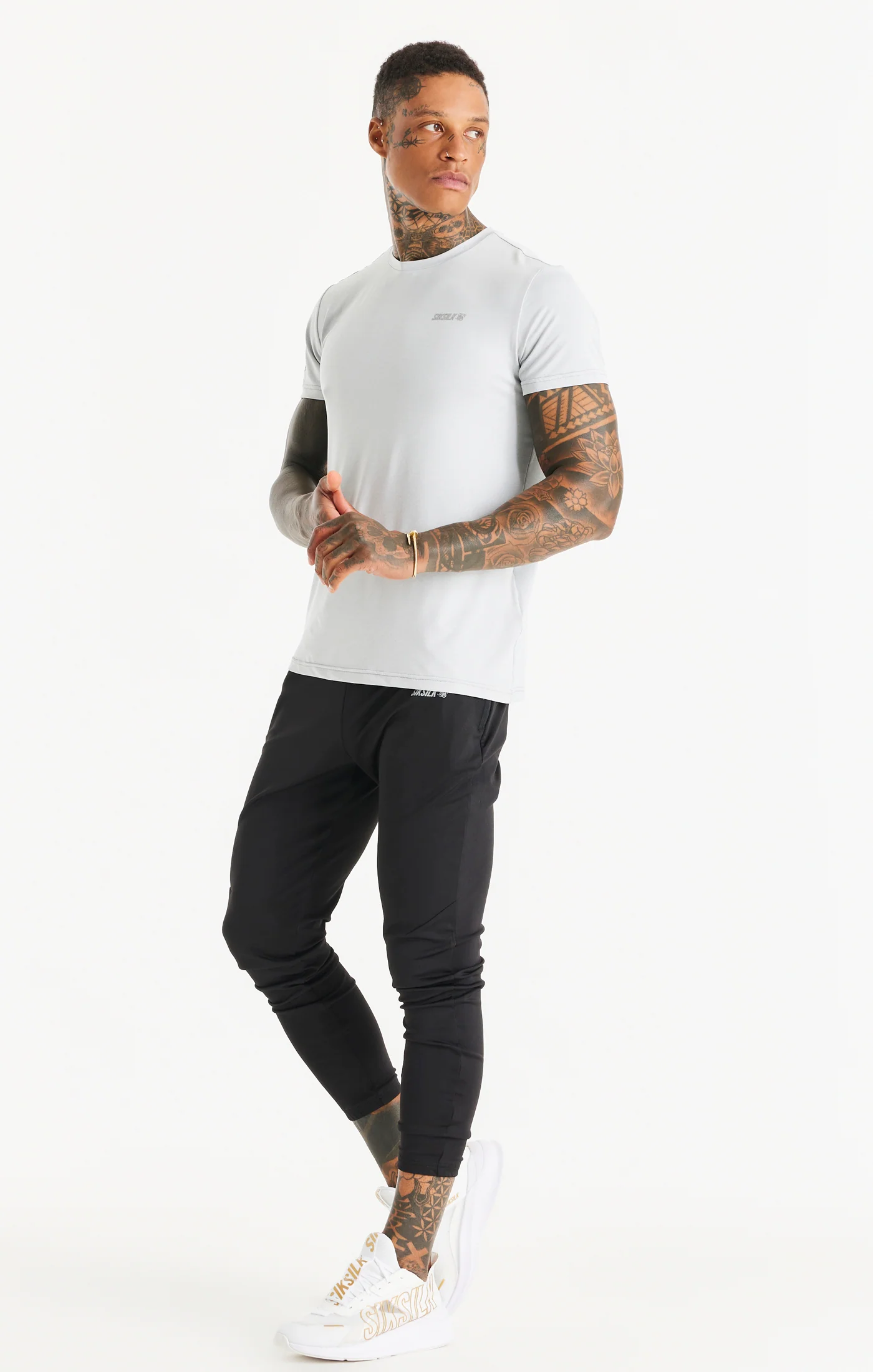 Grey Marl Sports Poly T-Shirt - Image 2