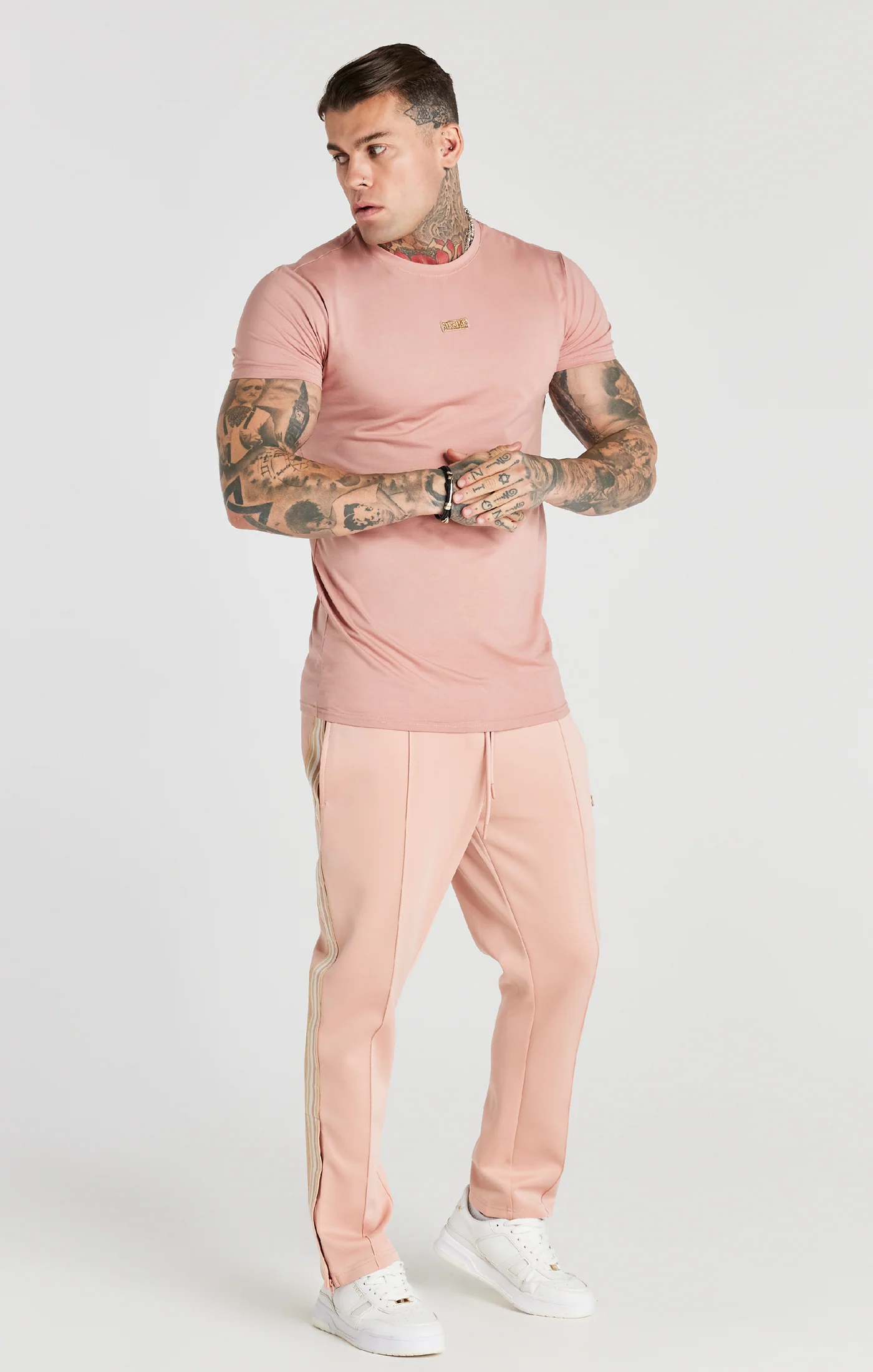 Pink Gold Badge Muscle Fit T-Shirt - Image 3