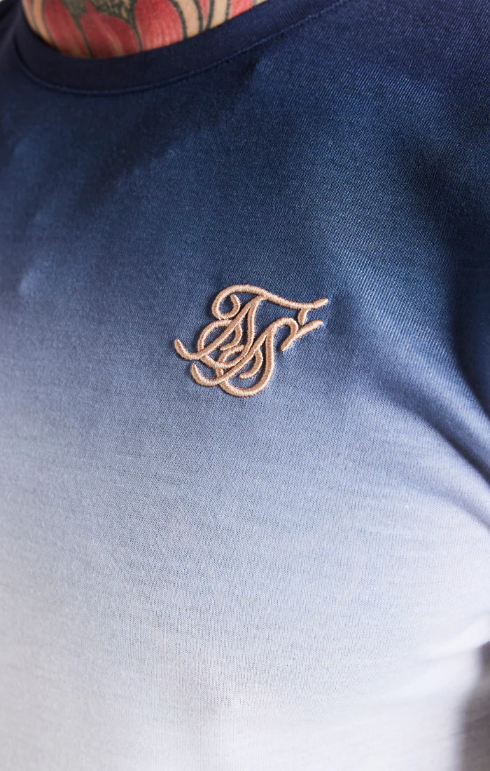 Navy Fade Muscle Fit T-Shirt - Image 2